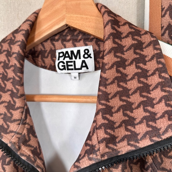 Pam and Gela Track Suit Houndstooth Jogger Set Jacket Joggers | Size M - Picture 6 of 16